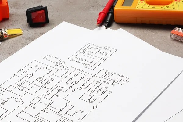 Schemat instalacji elektrycznej w budynku